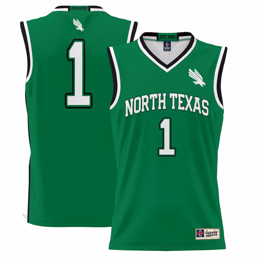 Youth GameDay Greats #1 Kelly Green North Texas Mean Green Lightweight Basketball Jersey - SUjersey01