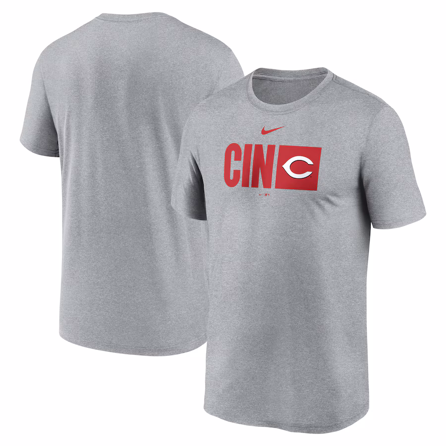 Men's Cincinnati Reds Nike Heather Gray Tricode Legend T-Shirt - SUjersey01