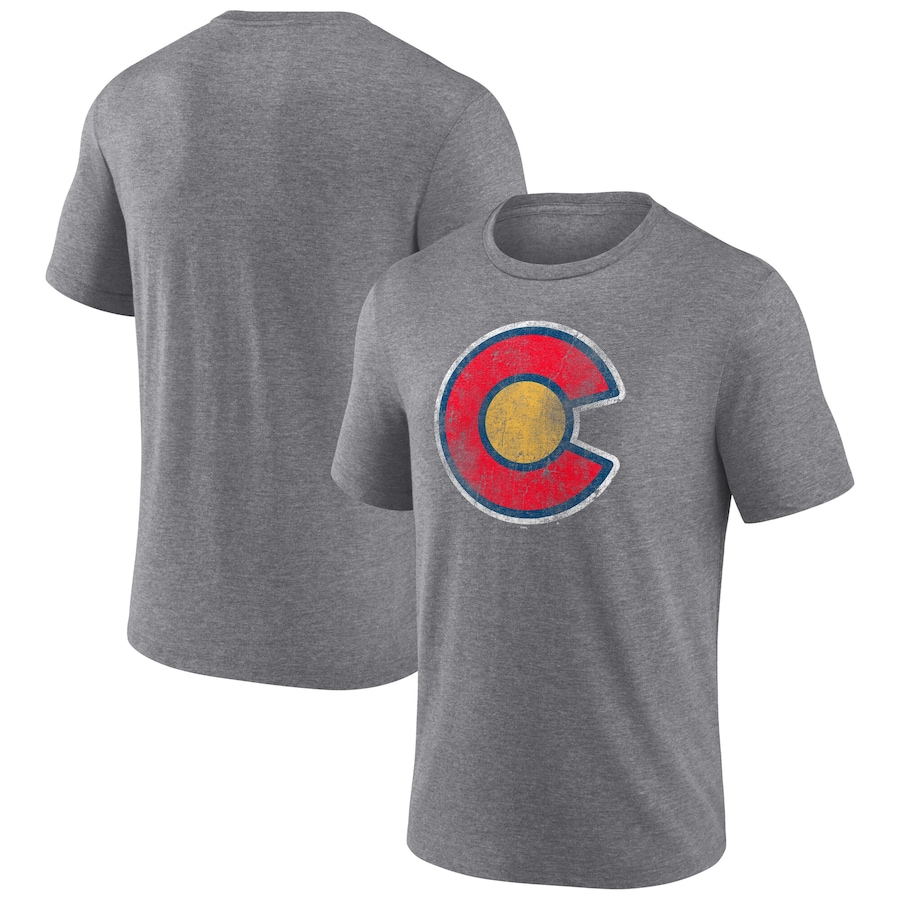 Men's Colorado Avalanche Heather Gray Wraparound Tri-Blend T-Shirt - SUjersey01