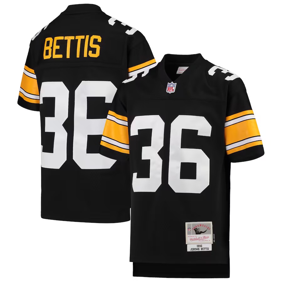 Youth Pittsburgh Steelers Jerome Bettis Mitchell & Ness Black 1996 Legacy Retired Player Jersey - SUjersey01