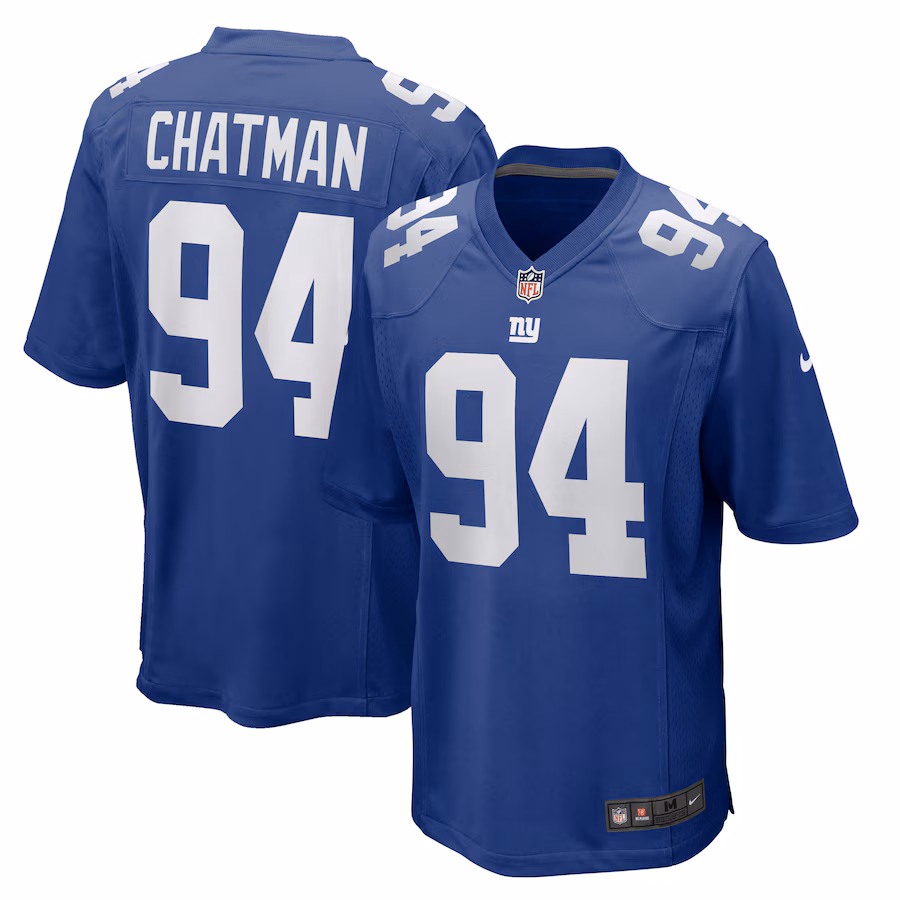 Men's New York Giants Elijah Chatman Nike Royal Team Game Jersey - SUjersey01