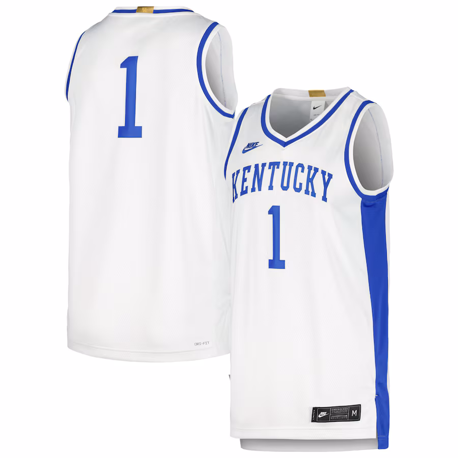 Men's Nike White #1 Kentucky Wildcats Limited Retro Jersey - SUjersey01