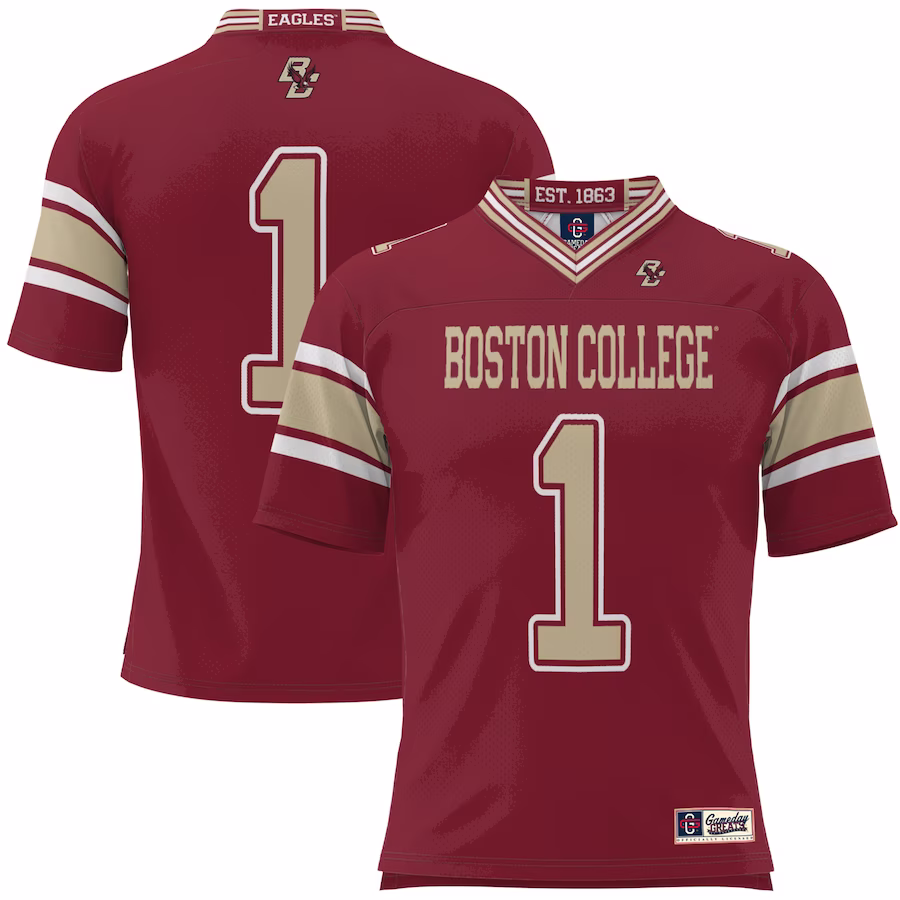 #1 Boston College Eagles GameDay Greats Football Jersey - Maroon - SUjersey01