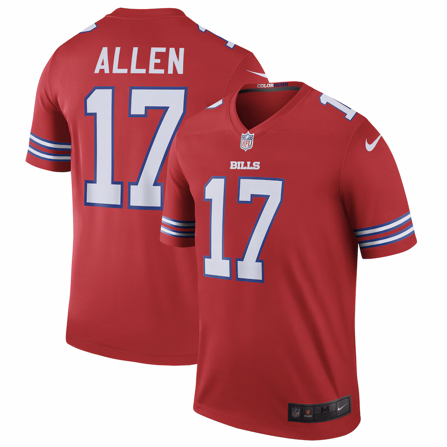 Men's Buffalo Bills Josh Allen Nike Red Alternate Legend Player Performance Top - SUjersey01