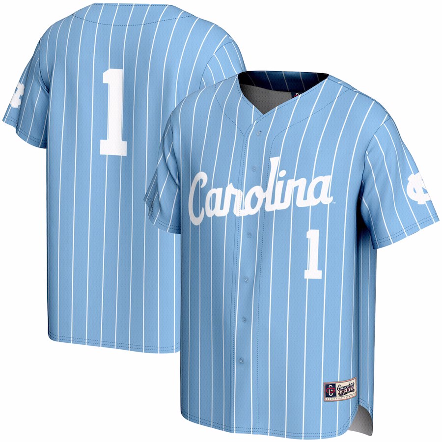 #1 North Carolina Tar Heels GameDay Greats Lightweight Baseball Jersey - Carolina Blue - SUjersey01