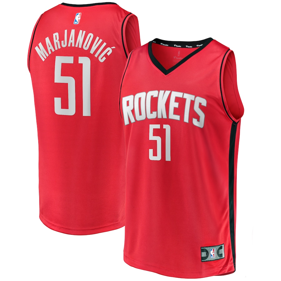 Men's Houston Rockets Boban Marjanovic Fanatics Red Fast Break Player Jersey - Icon Edition - SUjersey01