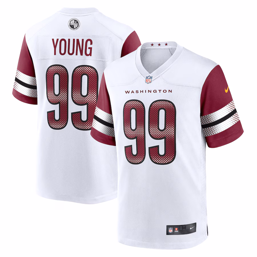 Men's Washington Commanders Chase Young Nike White Game Jersey - SUjersey01
