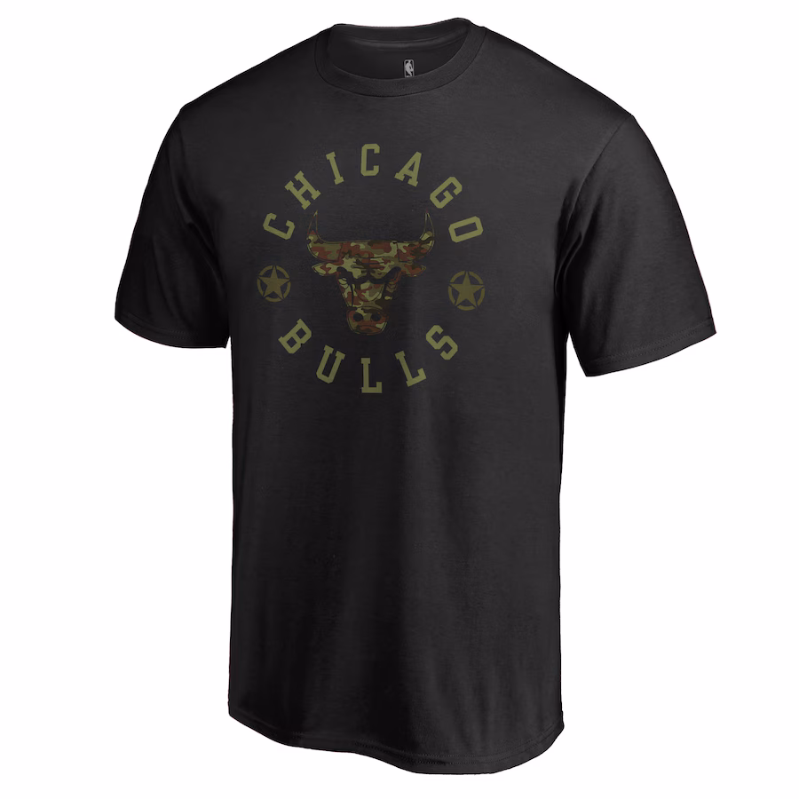 Men's Chicago Bulls Black Liberty T-Shirt - SUjersey01