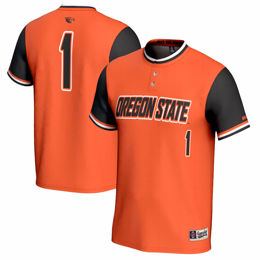 #1 Oregon State Beavers GameDay Greats Unisex Softball Fashion Jersey - Orange - SUjersey01