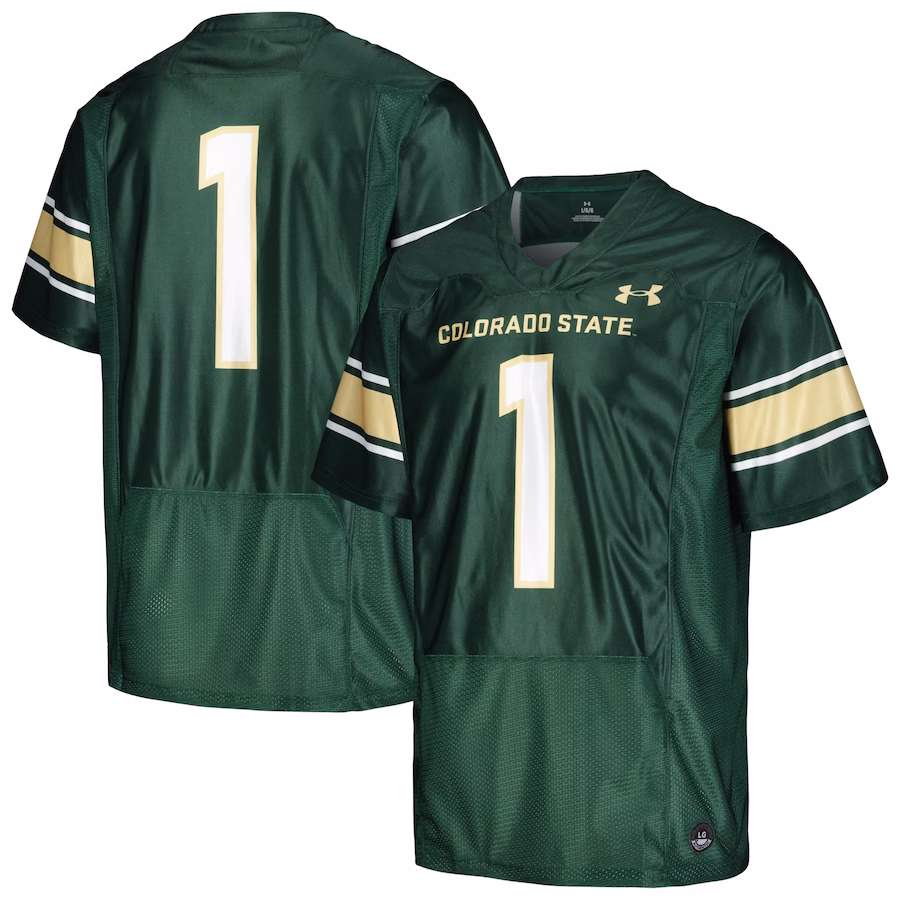 #1 Colorado State Rams Under Armour Replica Football Jersey - Green - SUjersey01
