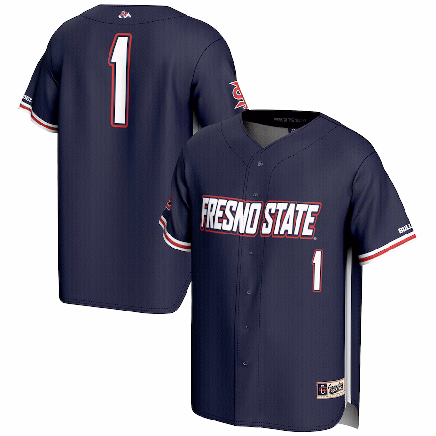Youth GameDay Greats #1 Navy Fresno State Bulldogs Lightweight Baseball Jersey - SUjersey01