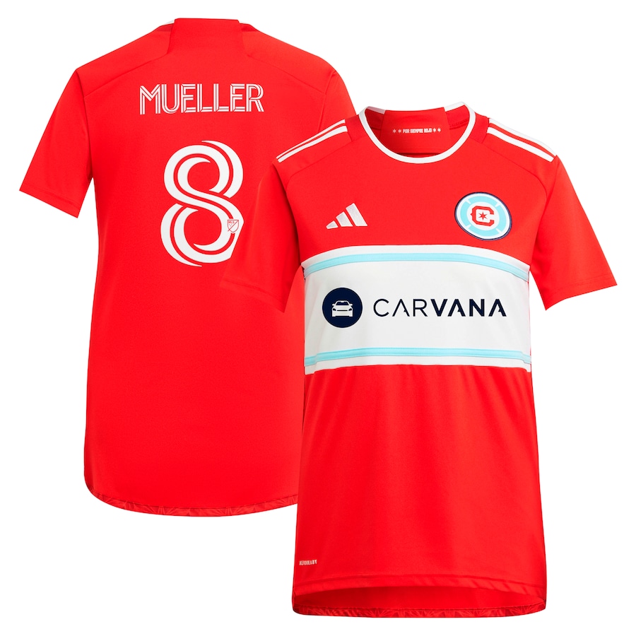 Women's Chicago Fire Chris Mueller adidas Red 2024 Return To Red Replica Player Jersey - SUjersey01