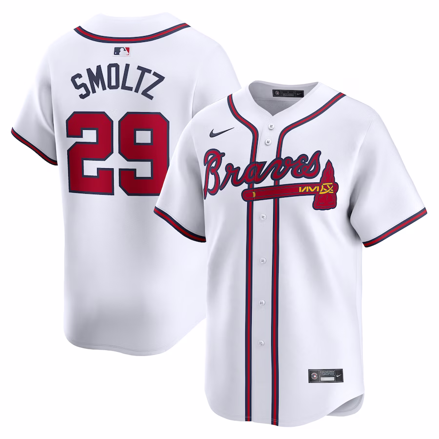 Men's Atlanta Braves John Smoltz Nike White Home Limited Player Jersey - SUjersey01