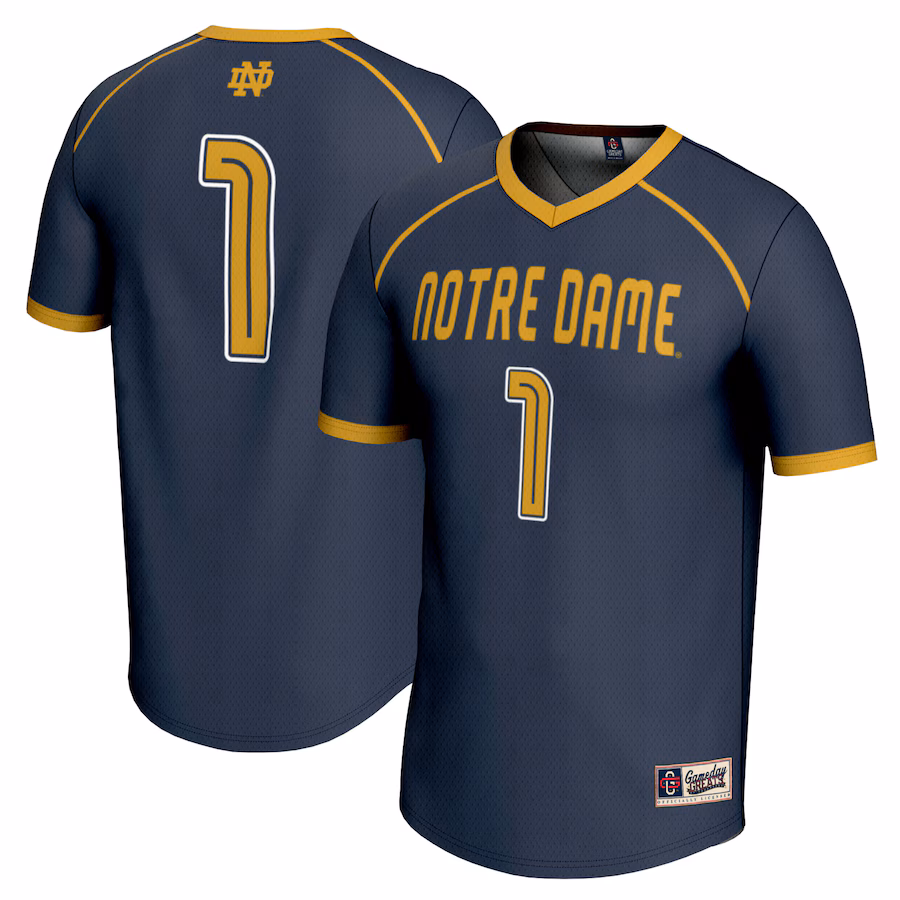 #1 Notre Dame Fighting Irish GameDay Greats Youth Lightweight Women's Lacrosse Jersey - Navy - SUjersey01