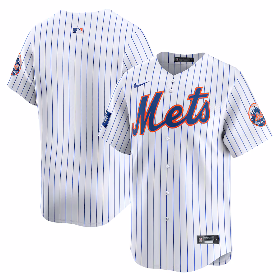 Men's New York Mets  Nike White 2024 MLB World Tour London Series Home Limited Jersey - SUjersey01
