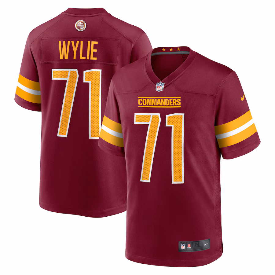 Men's Washington Commanders Andrew Wylie Nike Burgundy Game Player Jersey - SUjersey01