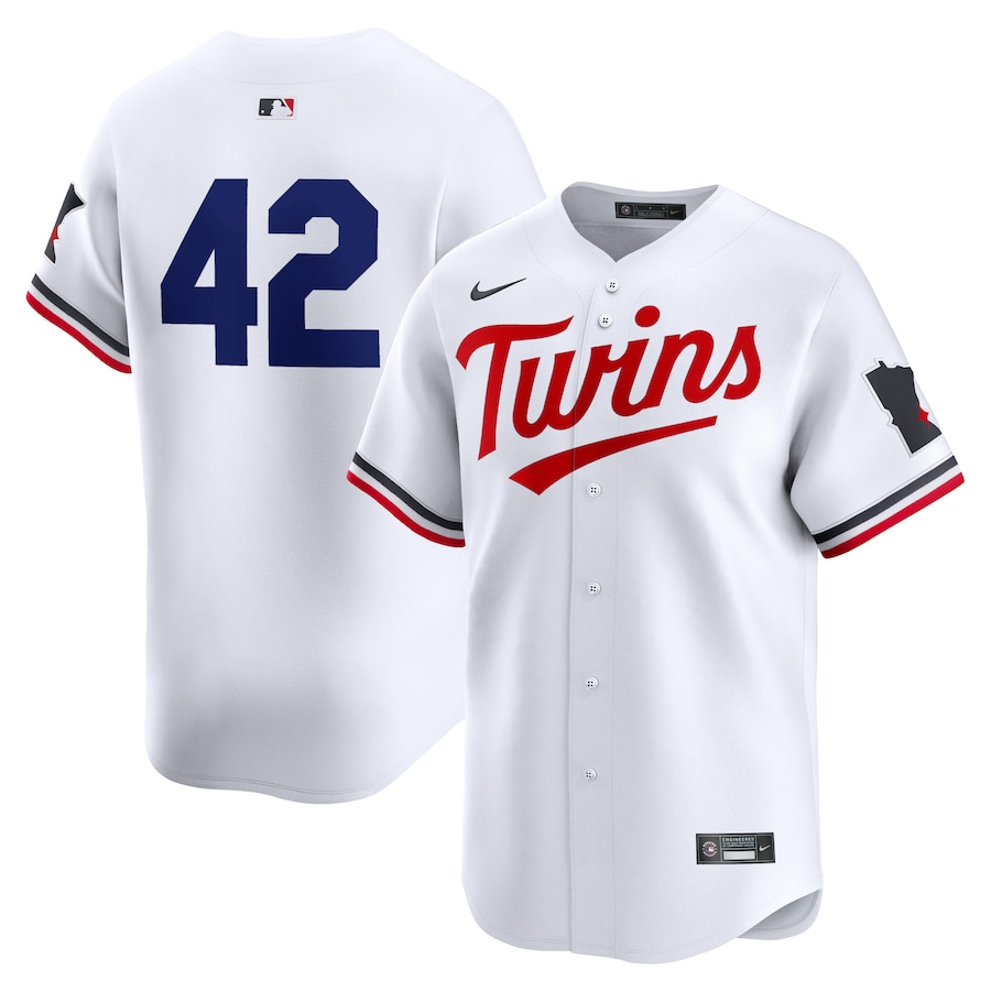 Men's Minnesota Twins  Nike White 2024 Jackie Robinson Day Home Limited Jersey - SUjersey01