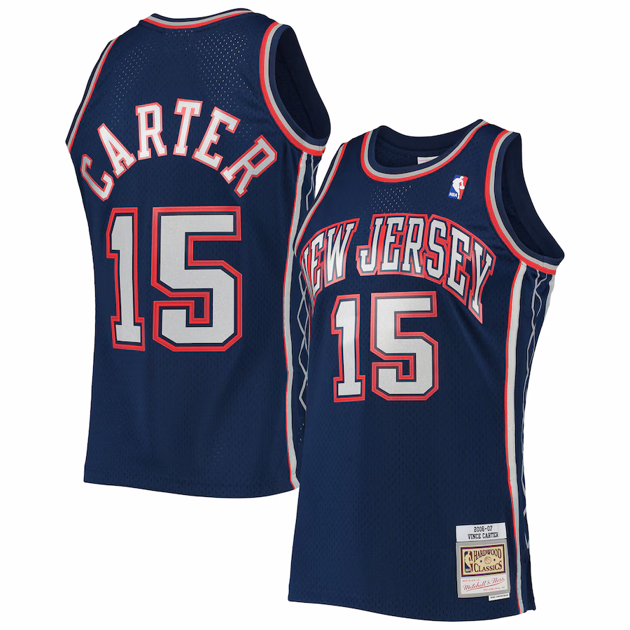 Men's New Jersey Nets Vince Carter Mitchell & Ness Navy 2006/07 Hardwood Classics Swingman Jersey - SUjersey01