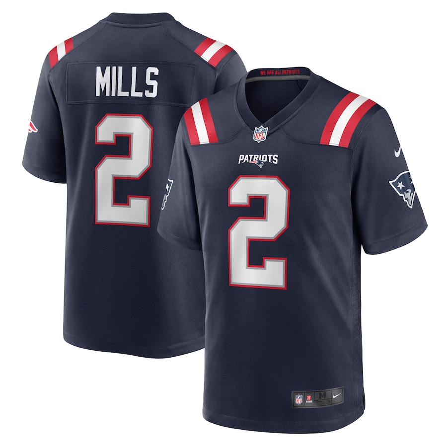 Men's New England Patriots Jalen Mills Nike Navy Game Player Jersey - SUjersey01