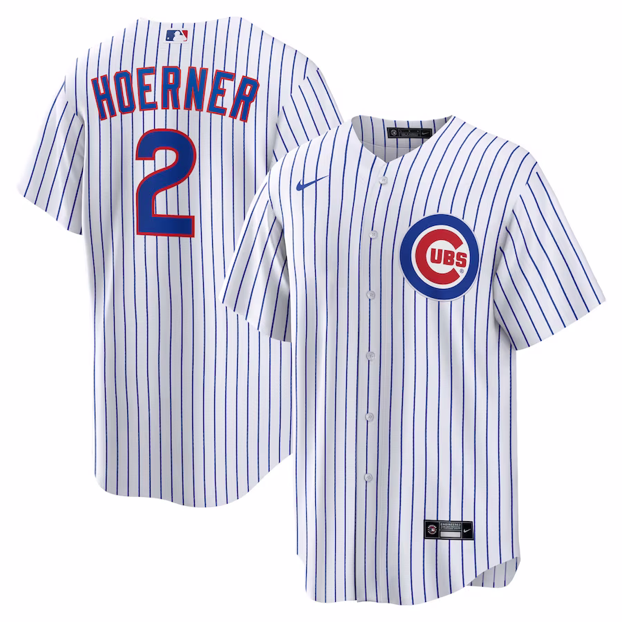 Men's Chicago Cubs Nico Hoerner Nike White Replica Player Jersey - SUjersey01