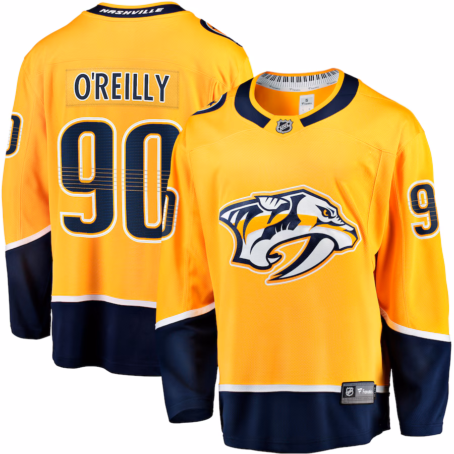 Men's Nashville Predators Ryan O'Reilly Fanatics Gold Home Premier Breakaway Player Jersey - SUjersey01