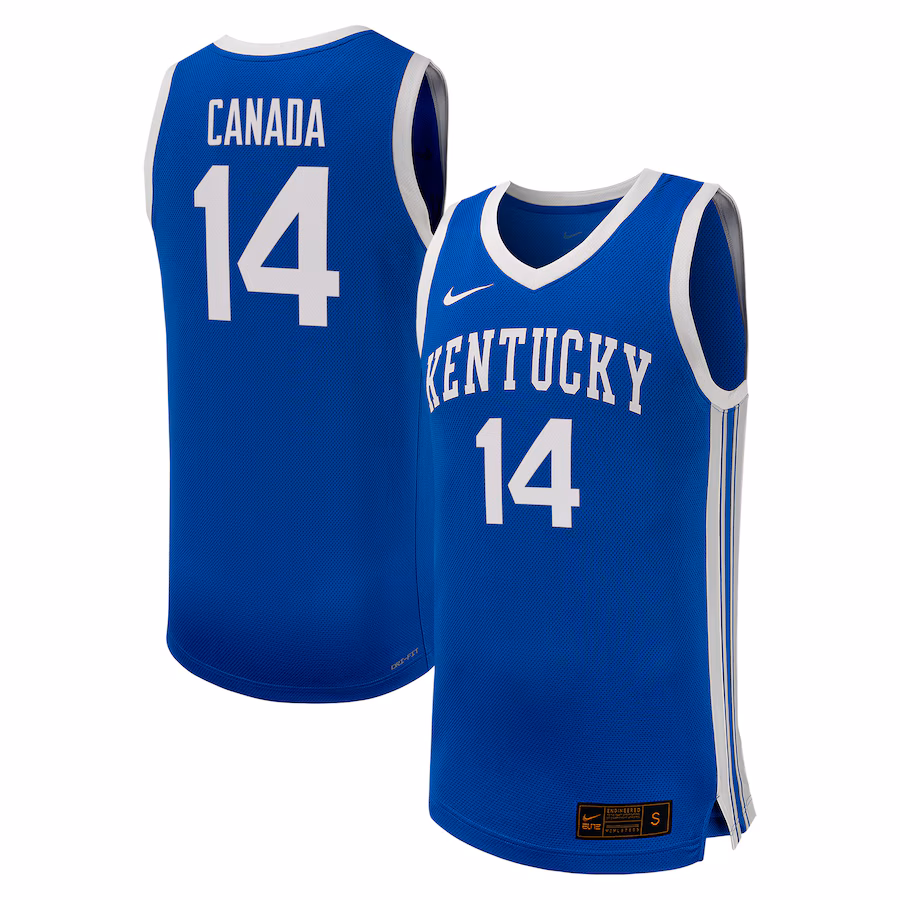 Brennan Canada Kentucky Wildcats Nike NIL Basketball Replica Player Jersey – Royal - SUjersey01
