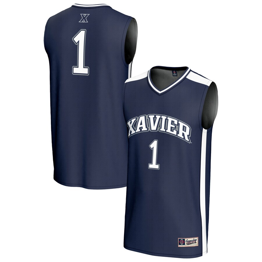 Youth GameDay Greats #1 Navy Xavier Musketeers Lightweight Basketball Fashion Jersey - SUjersey01