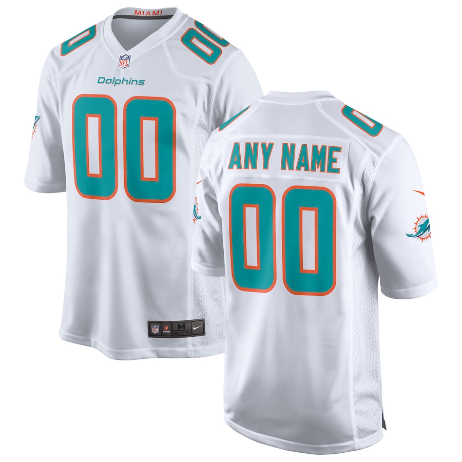 Men's Miami Dolphins Nike White Custom Game Jersey - SUjersey01