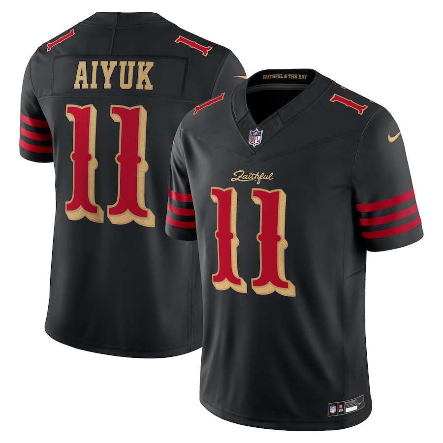 Men's San Francisco 49ers Brandon Aiyuk Nike Black 2025 Rivalries Collection Limited Jersey - SUjersey01