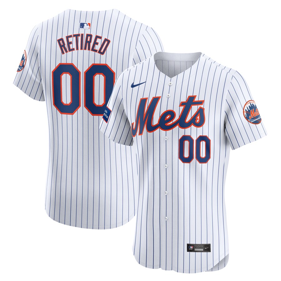 Men's New York Mets Nike White Home Elite Pick-A-Player Retired Roster Patch Jersey - SUjersey01