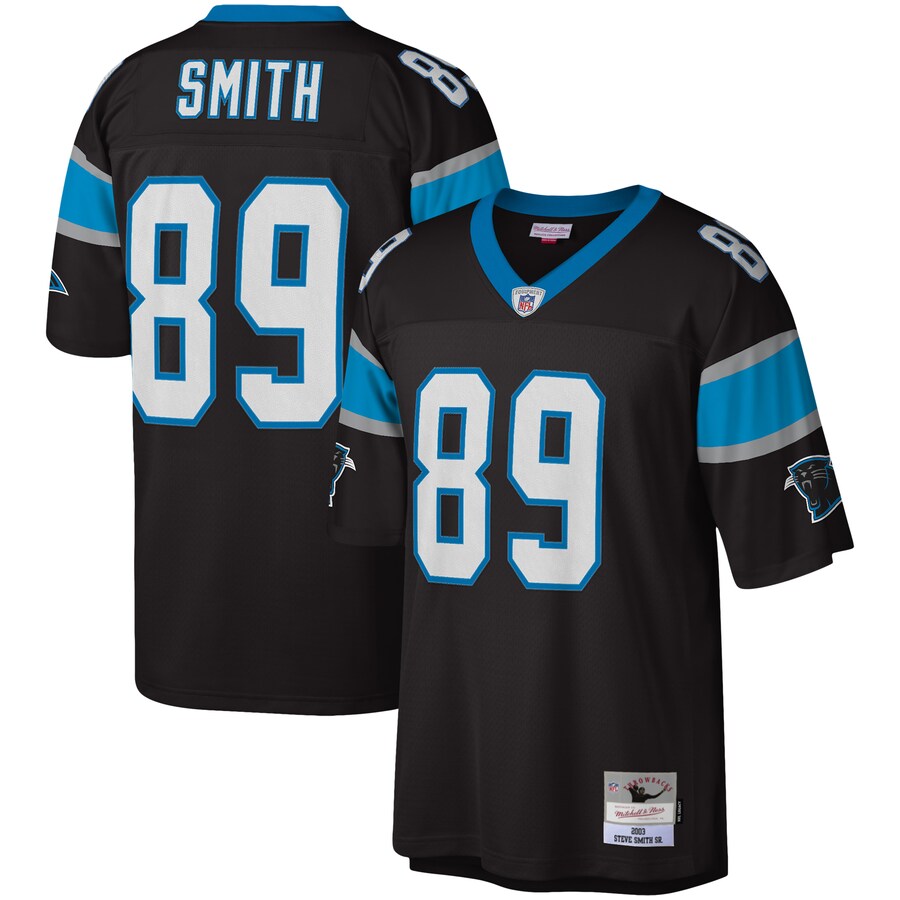 Men's Carolina Panthers Steve Smith Mitchell & Ness Black Legacy Replica Jersey - SUjersey01