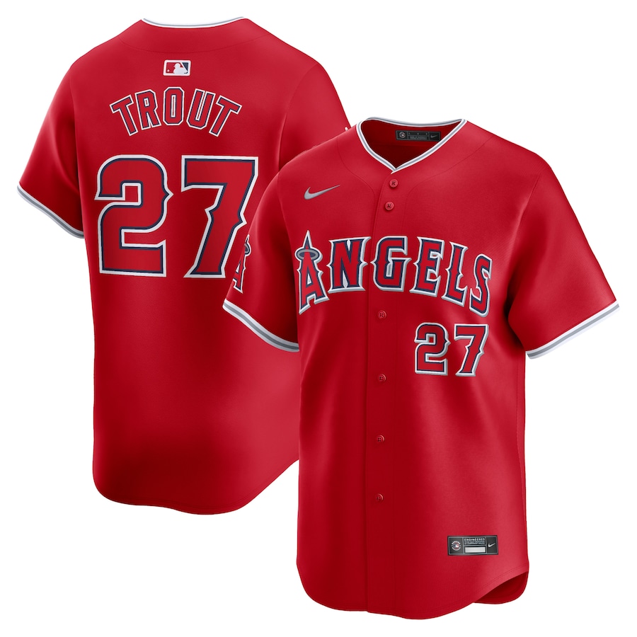 Men's Los Angeles Angels Mike Trout Nike Red Alternate Limited Player Jersey - SUjersey01