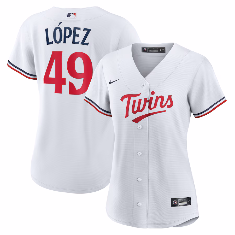 Women's Minnesota Twins Pablo Lopez Nike White Home Replica Jersey - SUjersey01