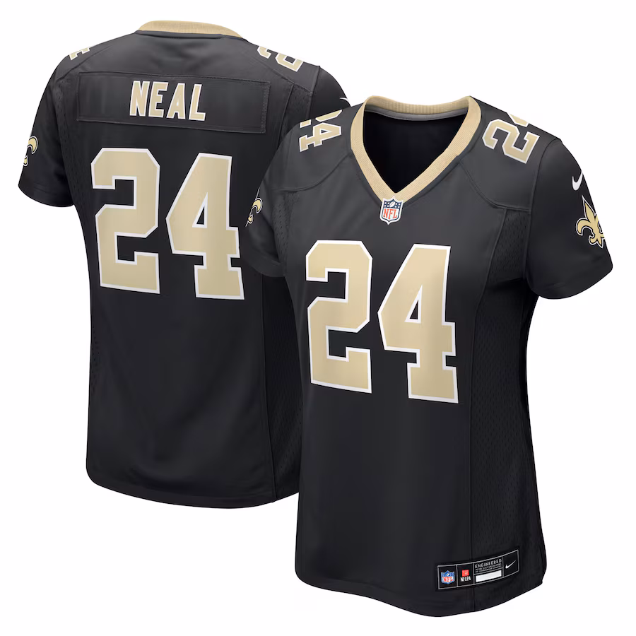 Women's New Orleans Saints Devin Neal Nike Black Team Game Jersey - SUjersey01