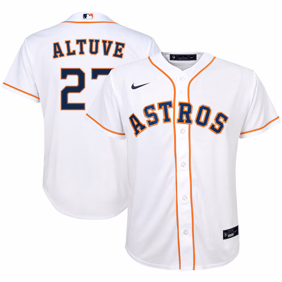 Youth Houston Astros Jose Altuve Nike White Alternate Replica Player Jersey - SUjersey01