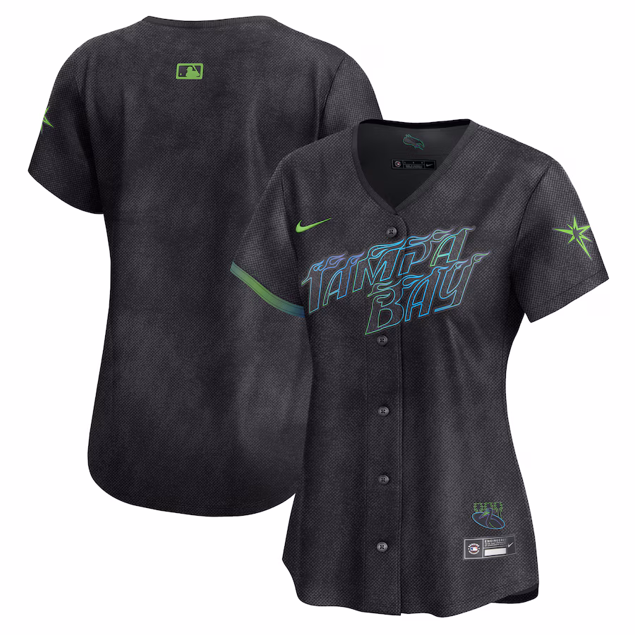 Women's Tampa Bay Rays Nike Charcoal 2024 City Connect Limited Jersey - SUjersey01