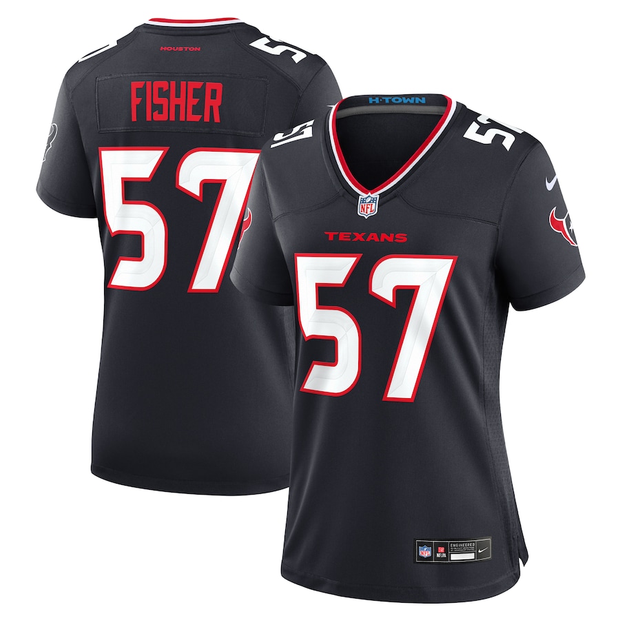 Women's Houston Texans Blake Fisher Nike Navy Team Game Jersey - SUjersey01