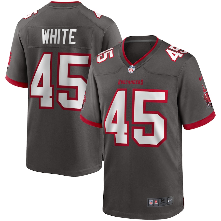 Men's Tampa Bay Buccaneers Devin White Nike Pewter Alternate Game Jersey - SUjersey01