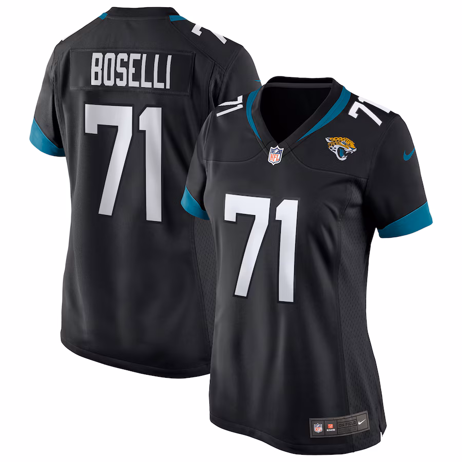 Women's Jacksonville Jaguars Tony Boselli Nike Black Game Retired Player Jersey - SUjersey01