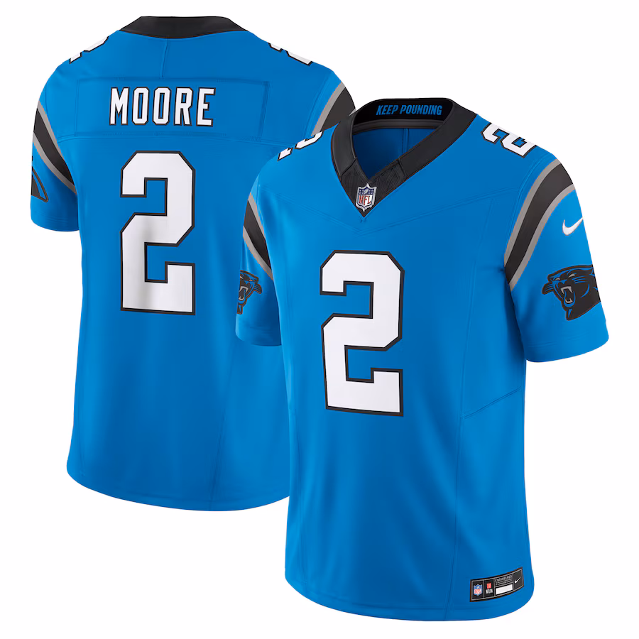 Men's Carolina Panthers D.J. Moore Nike Blue Vapor F.U.S.E. Limited Jersey - SUjersey01