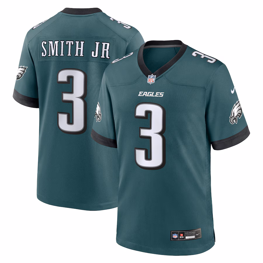 Men's Philadelphia Eagles Nolan Smith Nike Midnight Green Team Game Jersey - SUjersey01