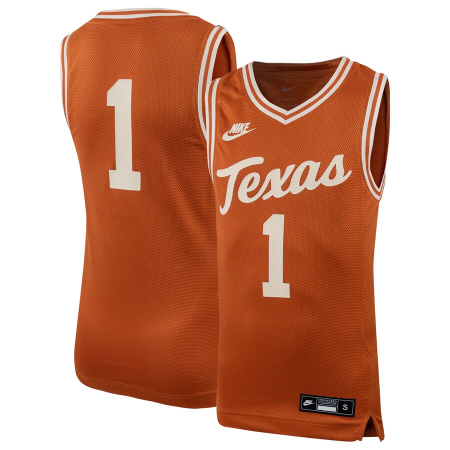 #1 Texas Longhorns Nike Youth Icon Replica Basketball Jersey - Texas Orange - SUjersey01