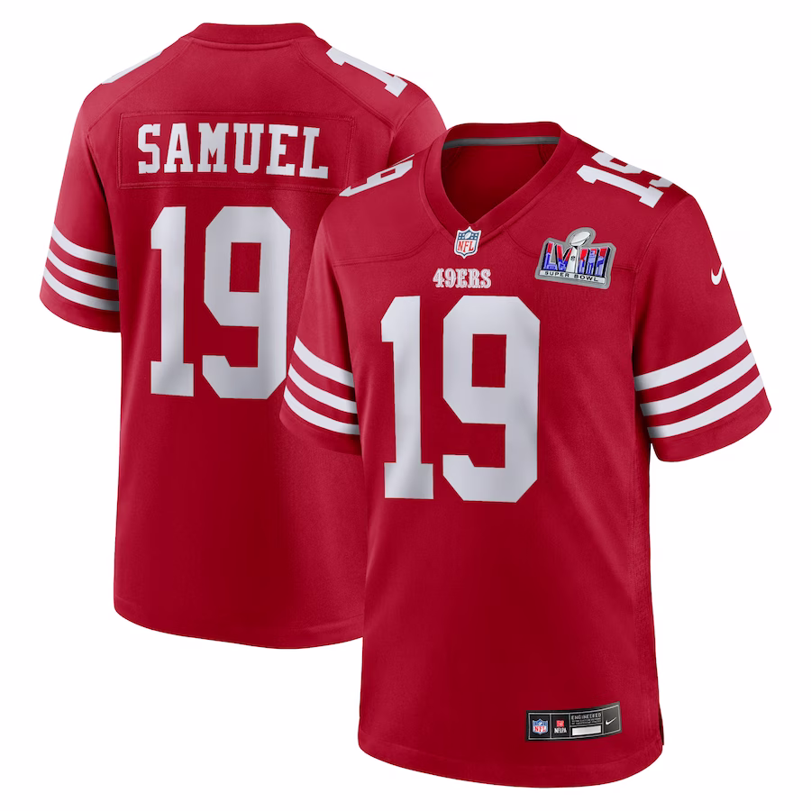 Men's San Francisco 49ers Deebo Samuel Nike Scarlet Super Bowl LVIII Game Jersey - SUjersey01