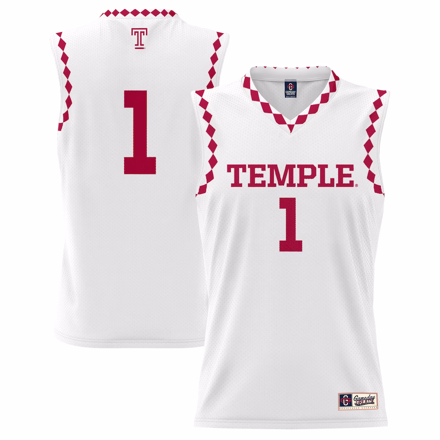 #1 Temple Owls GameDay Greats Unisex Lightweight Men's Basketball Fashion Jersey - White - SUjersey01