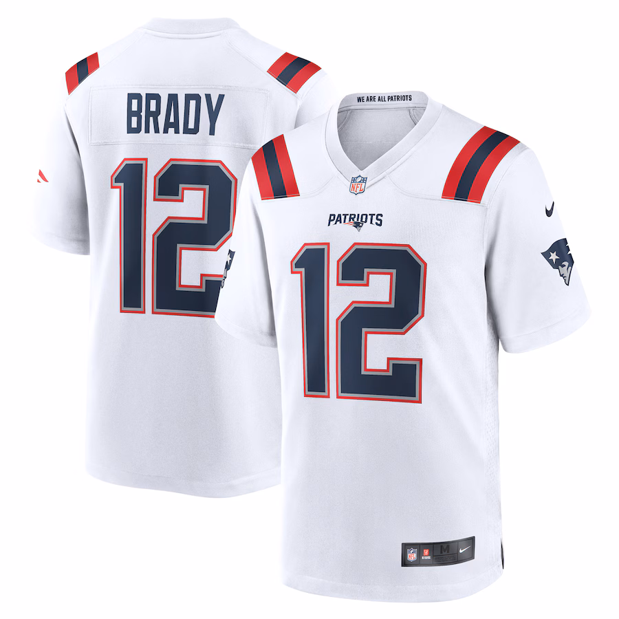 Men's New England Patriots Tom Brady Nike White Retired Game Jersey - SUjersey01
