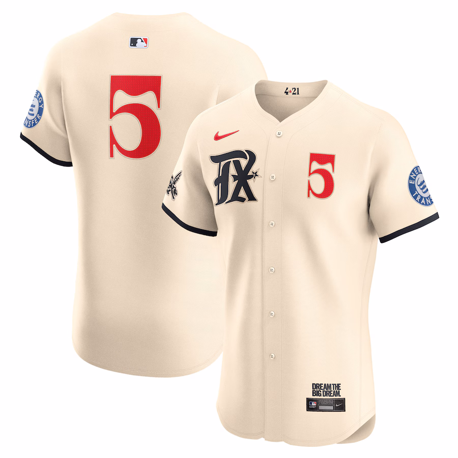 Men's Texas Rangers Corey Seager Nike Cream City Connect Elite Jersey - SUjersey01