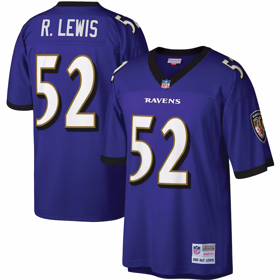 Men's Baltimore Ravens Ray Lewis Mitchell & Ness Purple Legacy Replica Jersey - SUjersey01