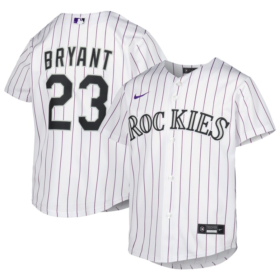 Youth Colorado Rockies Kris Bryant Nike White Alternate Replica Player Jersey - SUjersey01
