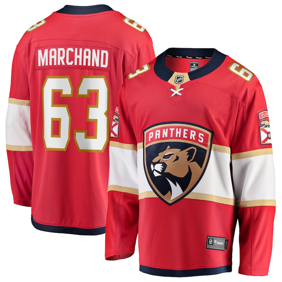 Men's Florida Panthers Brad Marchand Fanatics Red Home Breakaway Jersey - SUjersey01