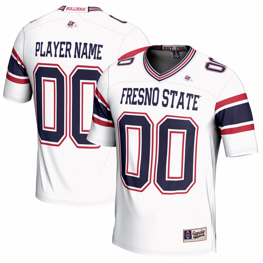 Fresno State Bulldogs GameDay Greats Youth NIL Pick-A-Player Football Jersey - White - SUjersey01